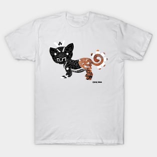 cute mexican ecopop tiger car in totonac ancient pattern art T-Shirt